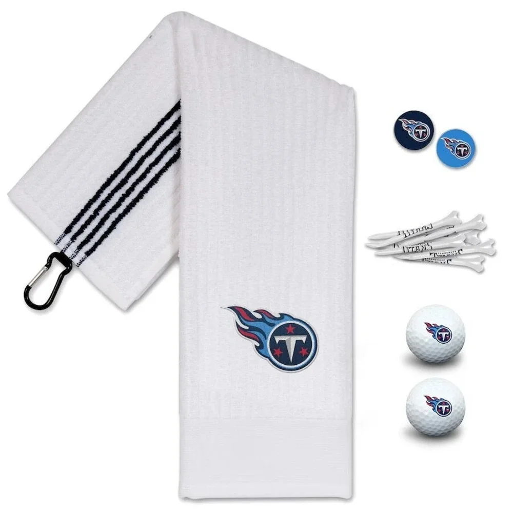 WinCraft Tennessee Titans Golfing Gift Set: Towel, Markers, Balls, Tees